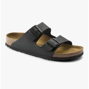 Birkenstock Arizona Eva mules Black Leather Sandals Men US 10 EU 43 New with Box